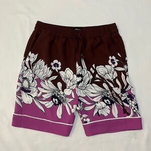 Express Conscious Edit Floral Mauve & Brown Shorts - Size Small
